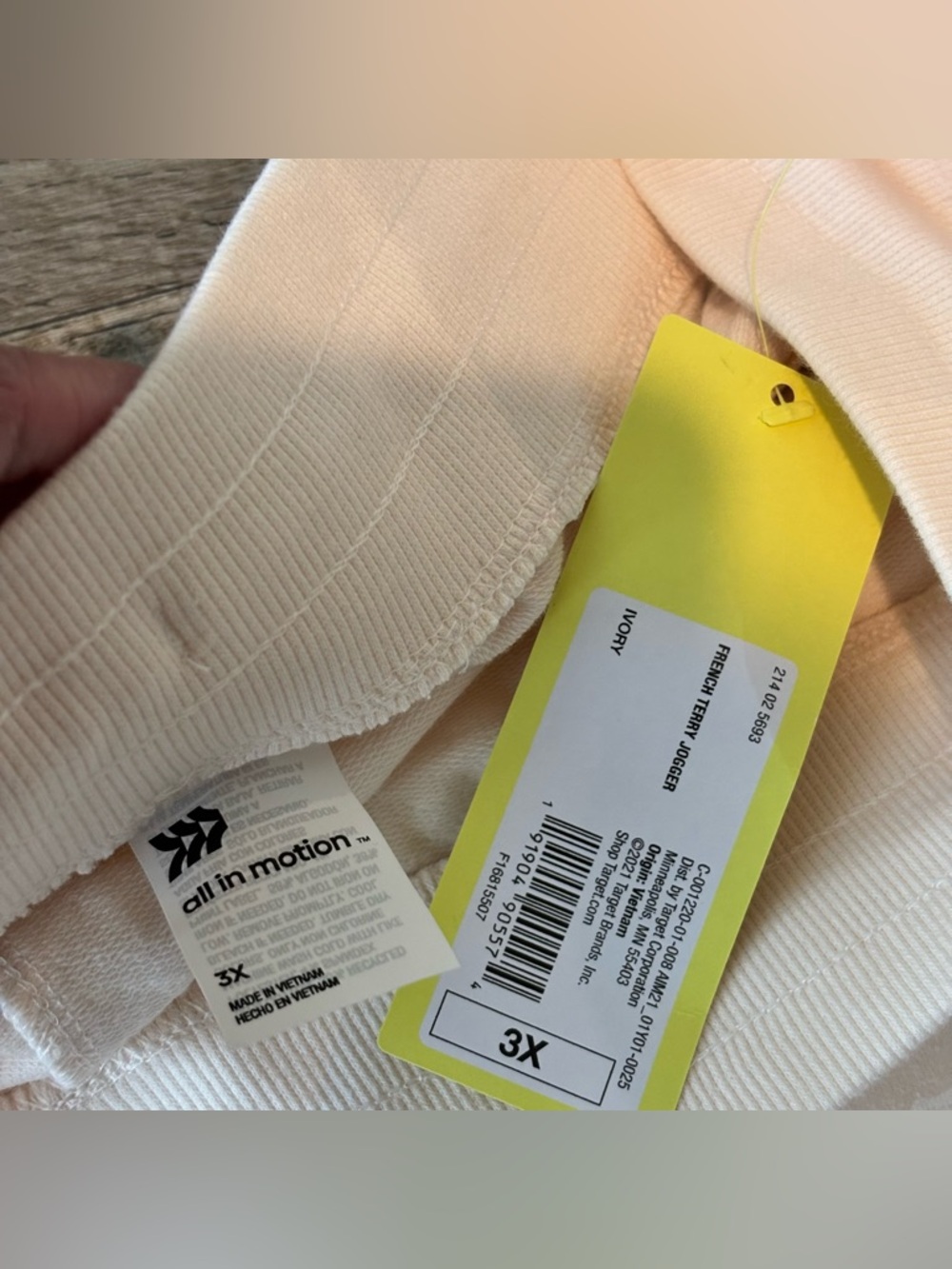 All In Motion Women’s Plus size French Terry Ivory Print Joggers 3X NEW - Picture 3 of 8